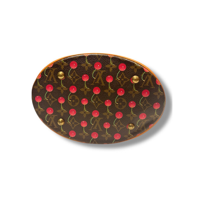 Louis Vuitton 2005 LV Takashi Murakami Cerises Cherry Bucket Tote Bag