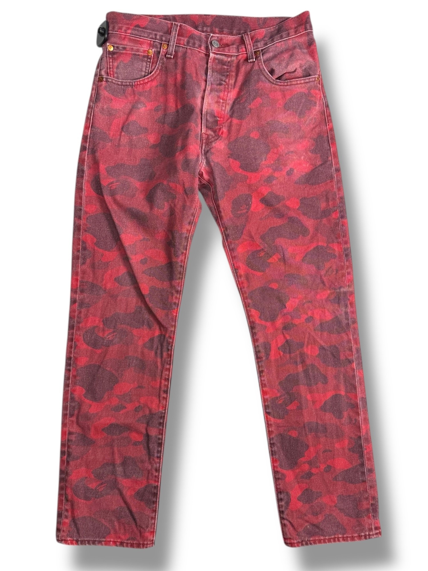 Pre-Owned) Bape x Levis 501 Red Camo Jeans (Europe Exclusive) Size