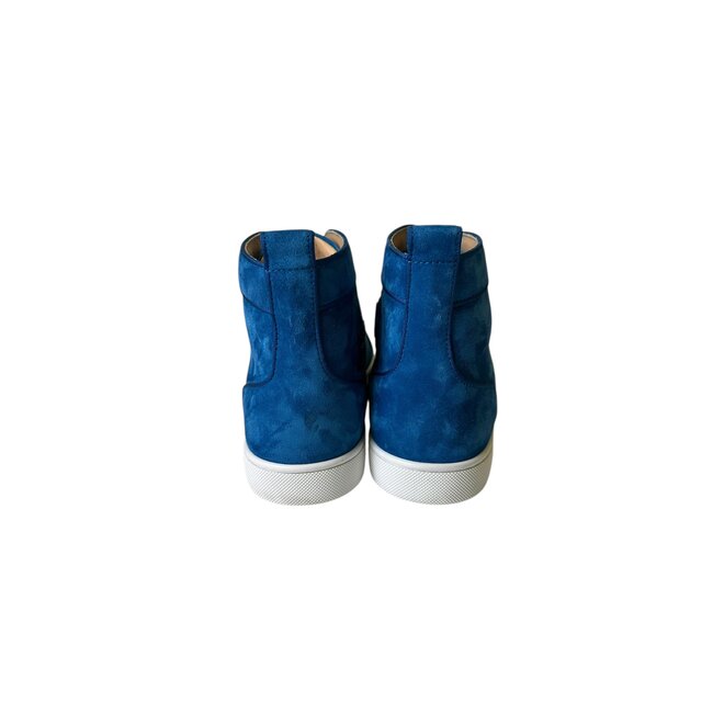 Christian Louboutin Blue Suede Hightop Sneaker