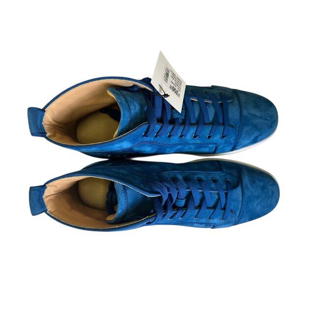 Christian Louboutin Blue Suede Hightop Sneaker