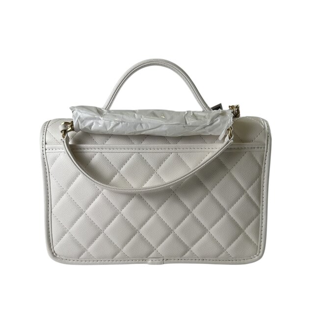 Chanel Chanel White Caviar Flapbag With Top Handle