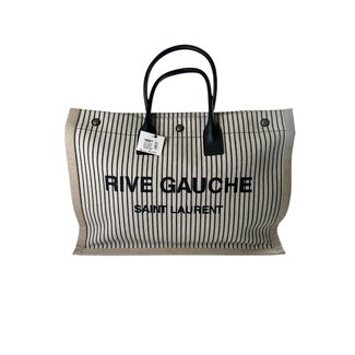 Yves Saint Laurent Saint Laurent Rive Gauche Striped Canvas Tote