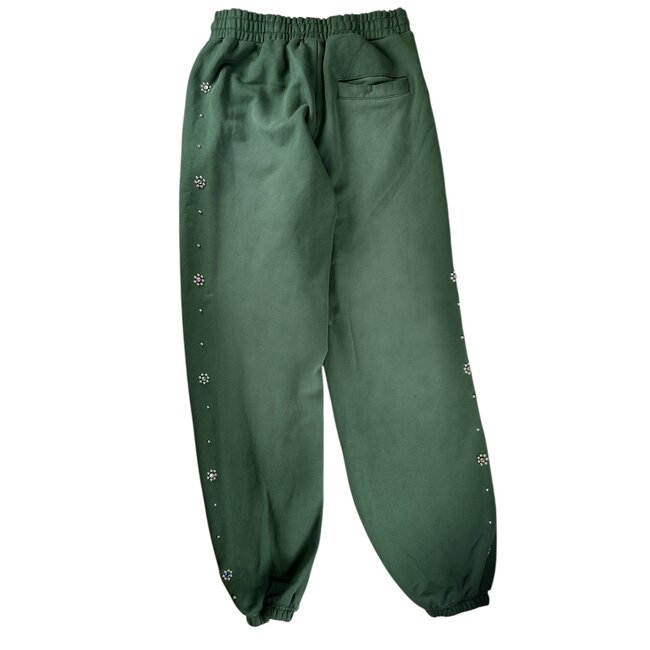 HMDD HMDD Green Flower Studded Scrunch Sweatpants