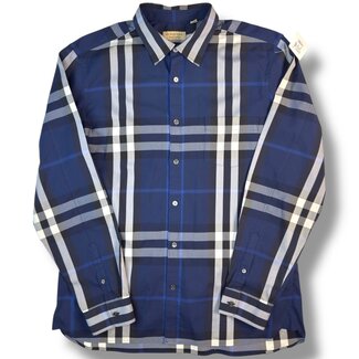burberry Burberry Brit Blue Check Cotton L/S Shirt Size XL