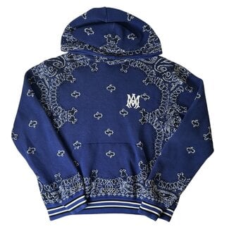 Amiri (Pre-Owned) AMIRI Blue Bandana B-Knit Hoodie XL G/M Retail $1,200