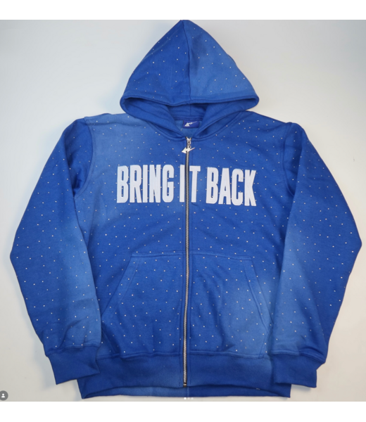 Bring It Back Las Vegas Bring It Back Rhinestone Zip-Up Hoodie