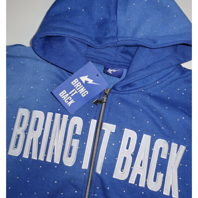 Bring It Back Las Vegas Bring It Back Rhinestone Zip-Up Hoodie