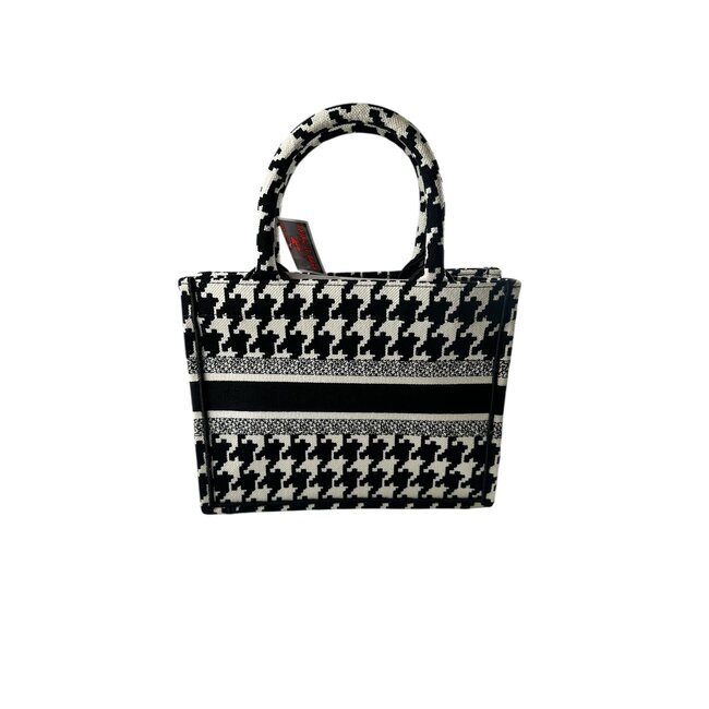 Dior Christian Dior Black/White Houndstooth Book Tote Small