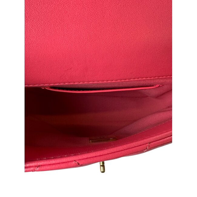 Chanel Chanel Lambskin Plexiglass Quilted Coco Love Mini Flap Pink