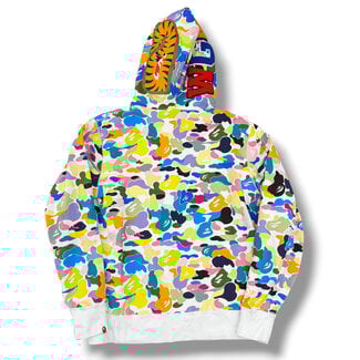 A Bathing Ape Bape Multi Camo Shark Full Zip Hoodie Size XXL