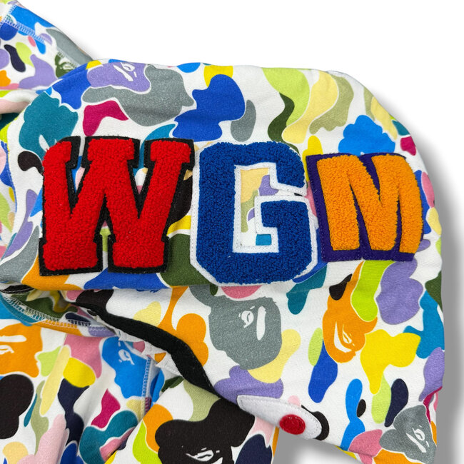 A Bathing Ape Bape Multi Camo Shark Full Zip Hoodie Size XXL