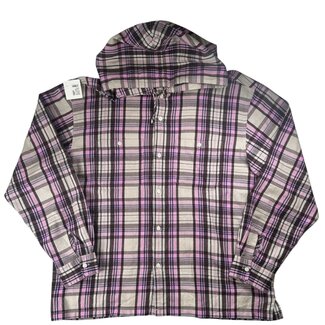 Supreme Supreme Printed Hooded Flannel Pink Shirt