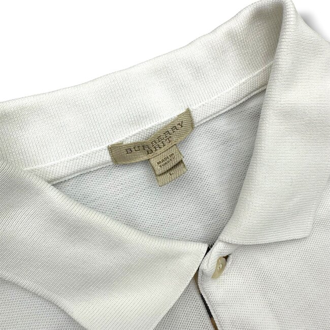 burberry (Pre-Owned) Burberry White Polo M/S Large
