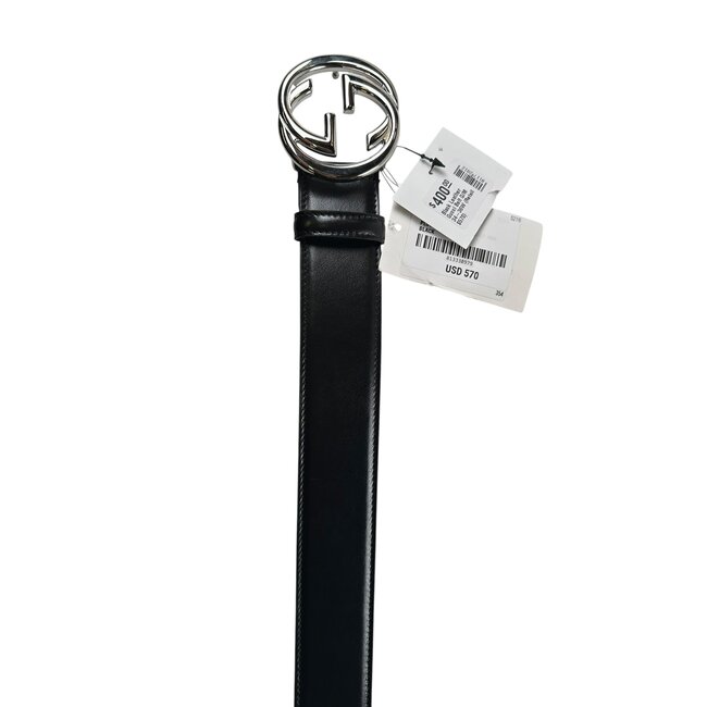 Gucci Black Leather Gucci Belt