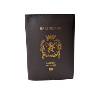 Balenciaga Grey Leather Passport Holder