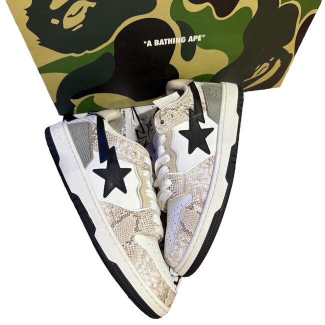 A Bathing Ape Bape Sk8 Sta Beige Snakeskin Size 7