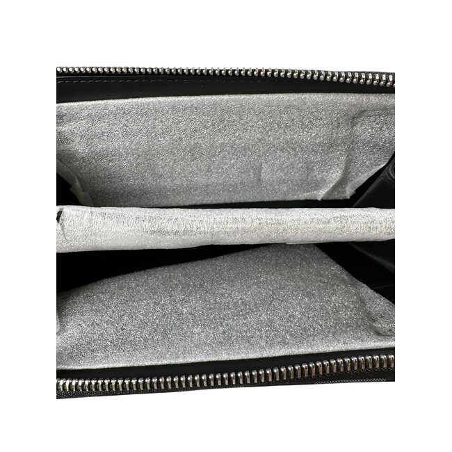 burberry Burberry Navy Canvas Check Zip Around Long Wallet