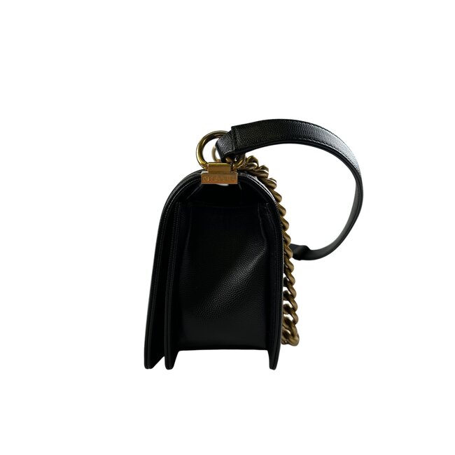 Chanel Channel Black Caviar Medium Boy Bag