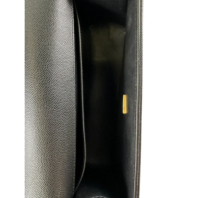Chanel Channel Black Caviar Medium Boy Bag