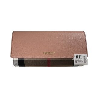 burberry Burberry House Check Leather Long Wallet Pink