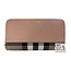 burberry Burberry House Check Leather Zip Around Wallet Pink