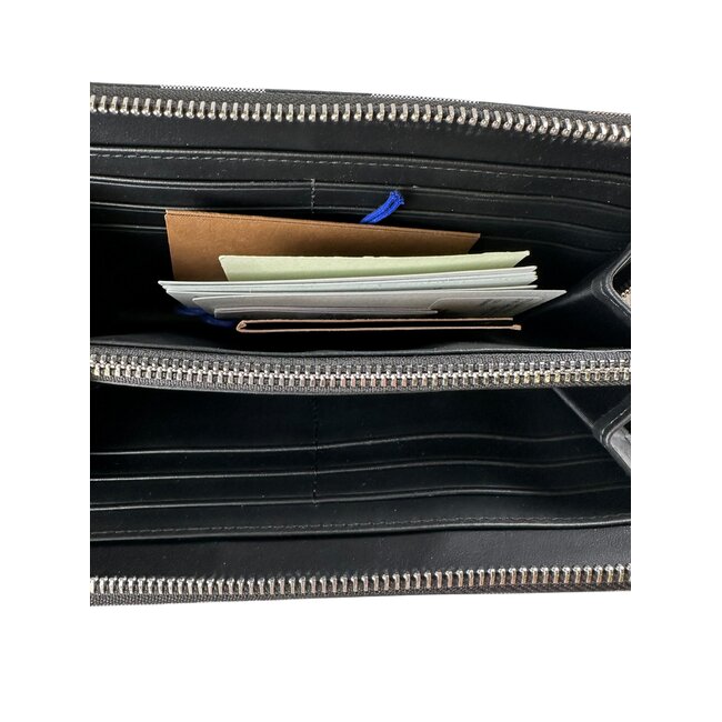 burberry Burberry Tuape Brown Canvas Check Zip Around Long Wallet