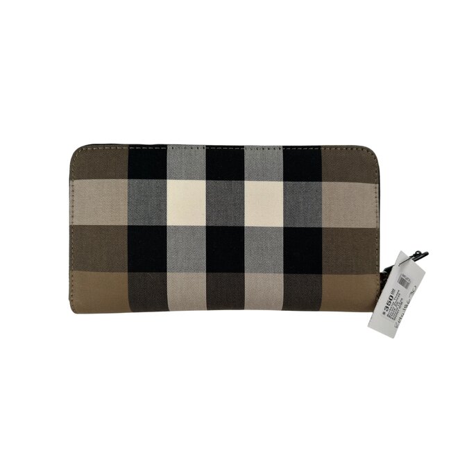 burberry Burberry Tuape Brown Canvas Check Zip Around Long Wallet