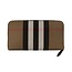 burberry Burberry House Check Leather Zip Around Wallet Black