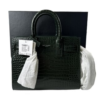 Yves Saint Laurent Saint Laurent Sac De Jour Baby Embossed Green Crocodile Bag