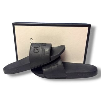 Gucci Gucci Logo Black Slides Size 13US