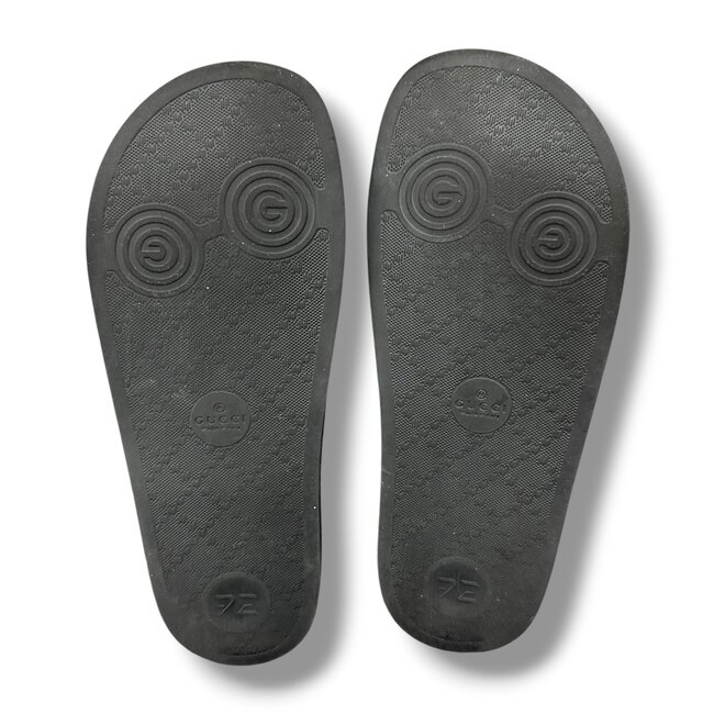 Gucci Gucci Logo Slide Black Rubber Size 38 (5US) (Retail $290) M/S