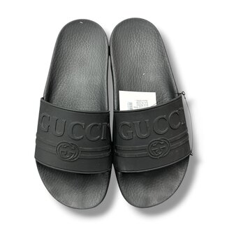 Gucci Gucci Logo Slide Black Rubber Size 38 (5US) (Retail $290) M/S