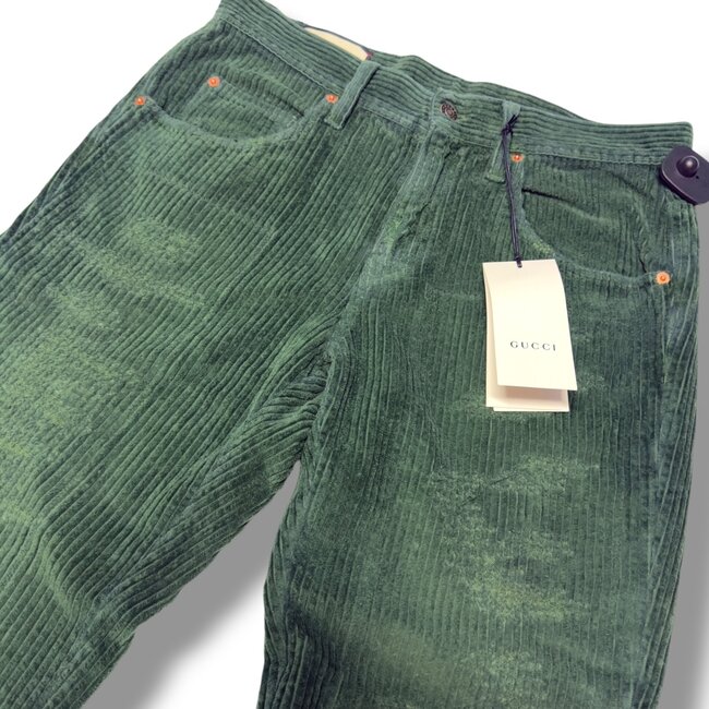 Gucci Gucci Green Distressed Corduroy Pants Size 32W