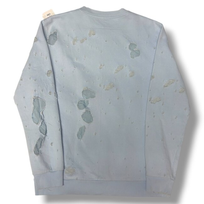 Givenchy Givenchy Ripped Smog Blue Crewneck Size Large