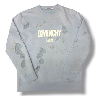 Givenchy Givenchy Ripped Smog Blue Crewneck Size Large