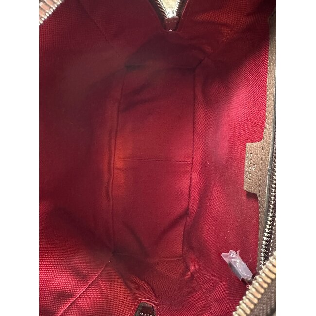 Gucci Gucci Trunk Shoulder Bag GG Coated Canvas With Studded Leather
