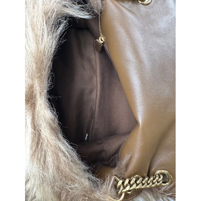 Yves Saint Laurent Saint Laurent Niki Large Faux Fur Shoulder Bag
