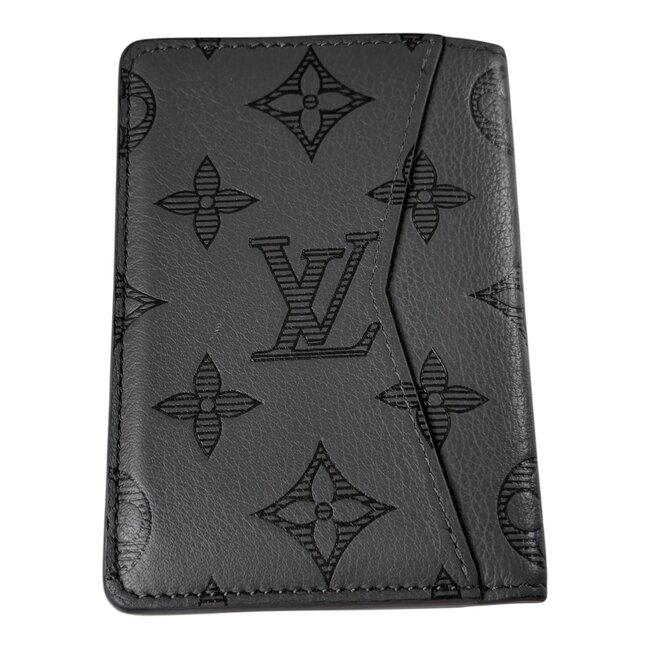 Louis Vuitton Calfskin Monogram Shadow Pocket Organizer Antarctic Grey