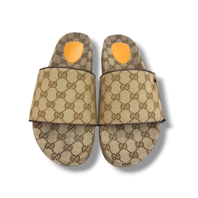 Gucci Gucci Slide Beige Canvas Size 12