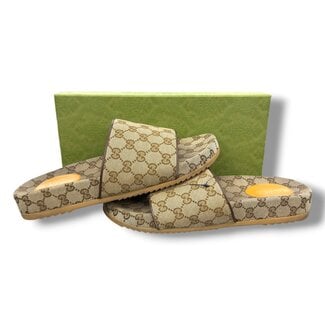 Gucci Gucci Slide Beige Canvas Size 12