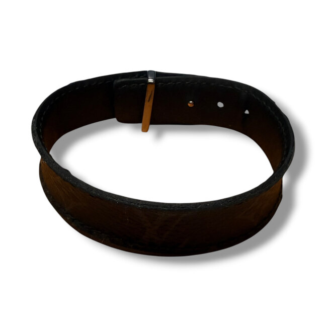 Louis Vuitton Louis Vuitton Black Monogram LV Slim Bracelet Size 19