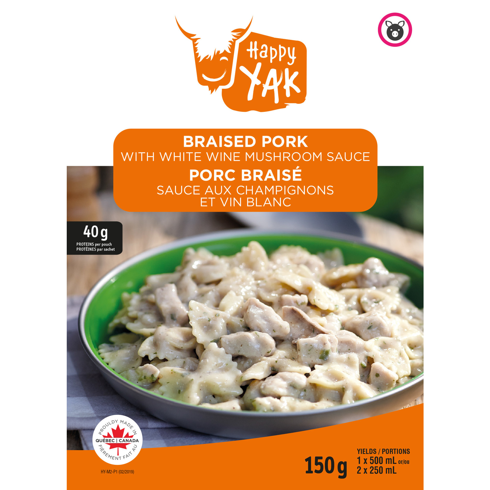 HAPPY YAK PORC BRAISÉ SAUCE AUX CHAMPIGNONS VIN BLANC HAPPY YAK
