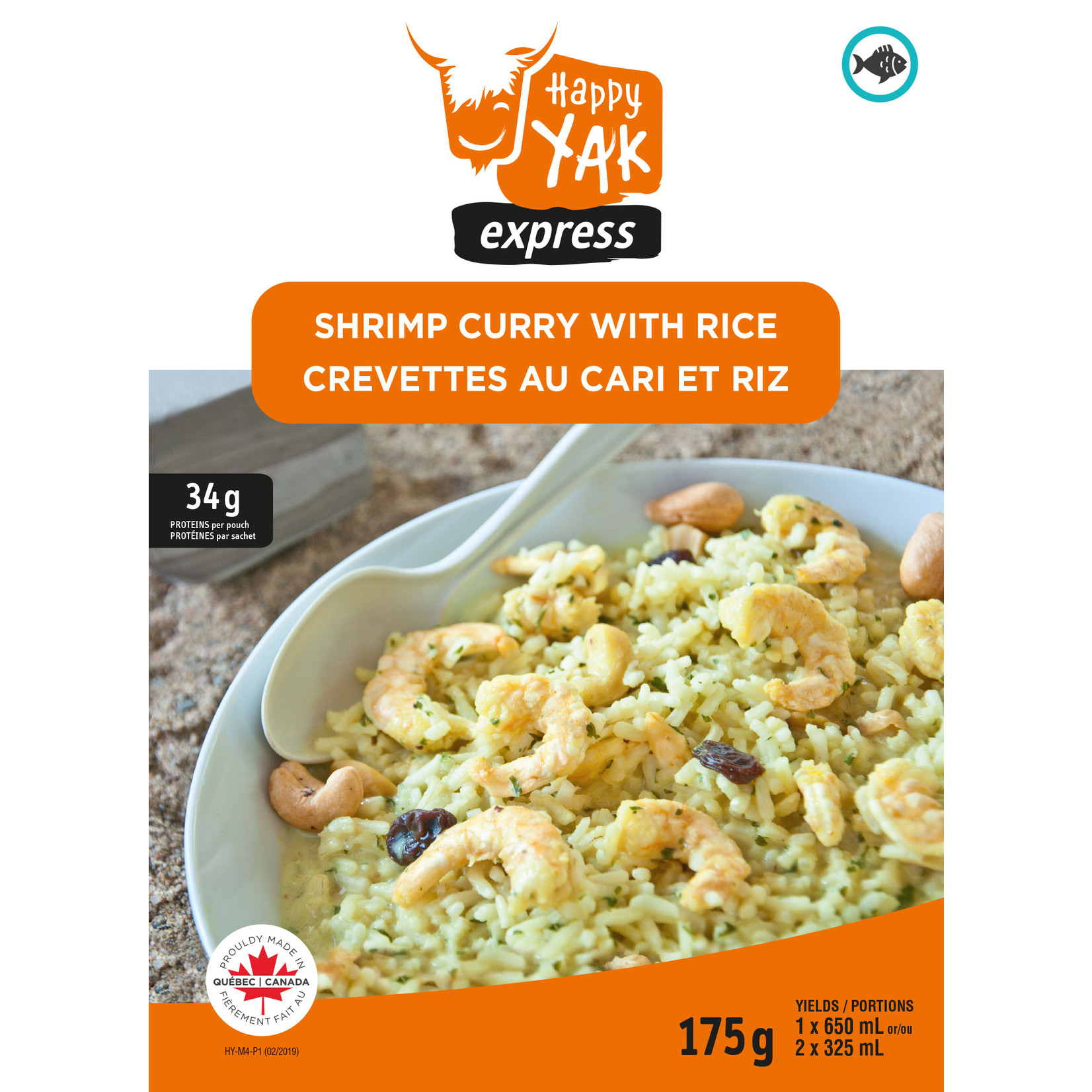 HAPPY YAK CREVETTES AU CARI ET RIZ HAPPY YAK