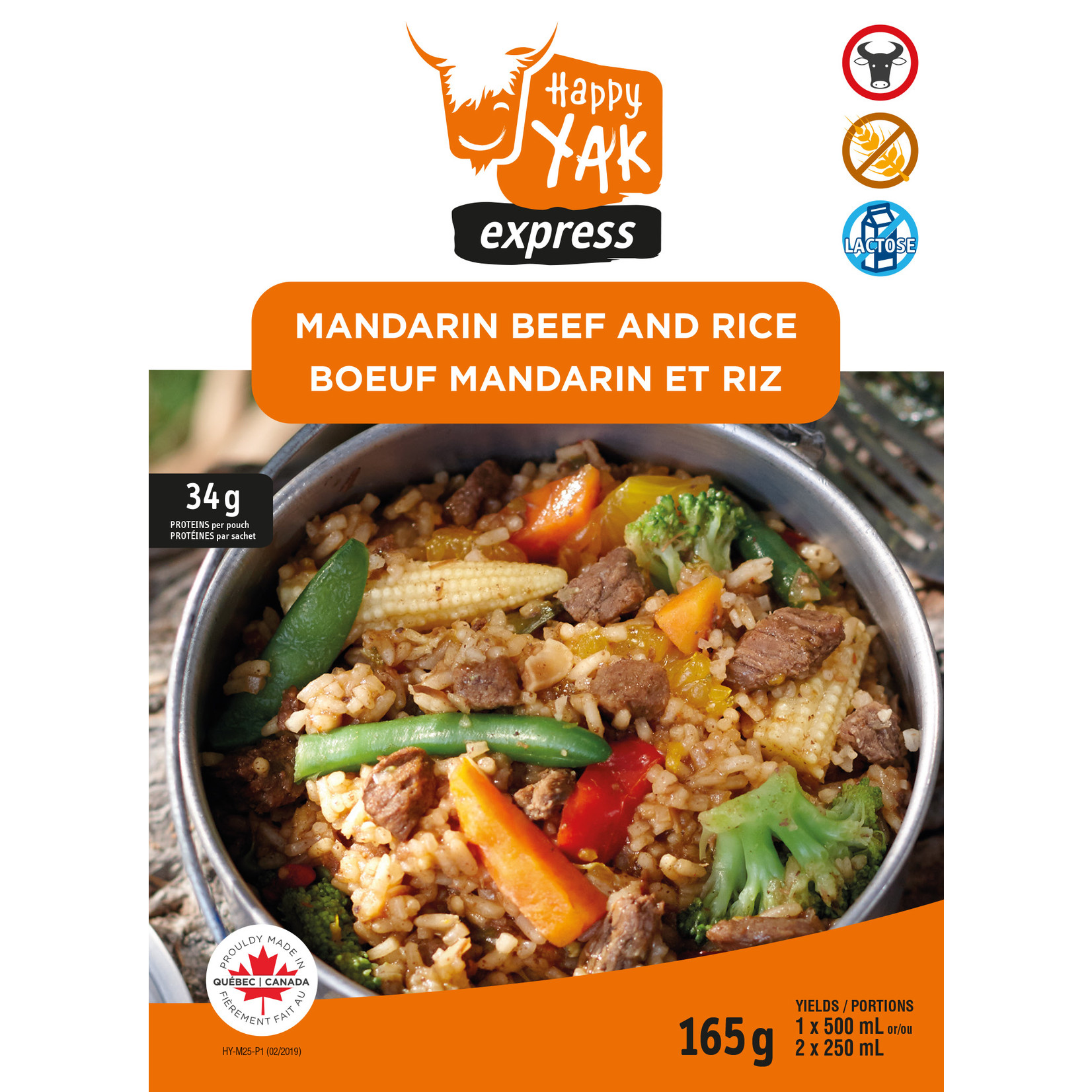 HAPPY YAK BOEUF MANDARIN ET RIZ HAPPY YAK