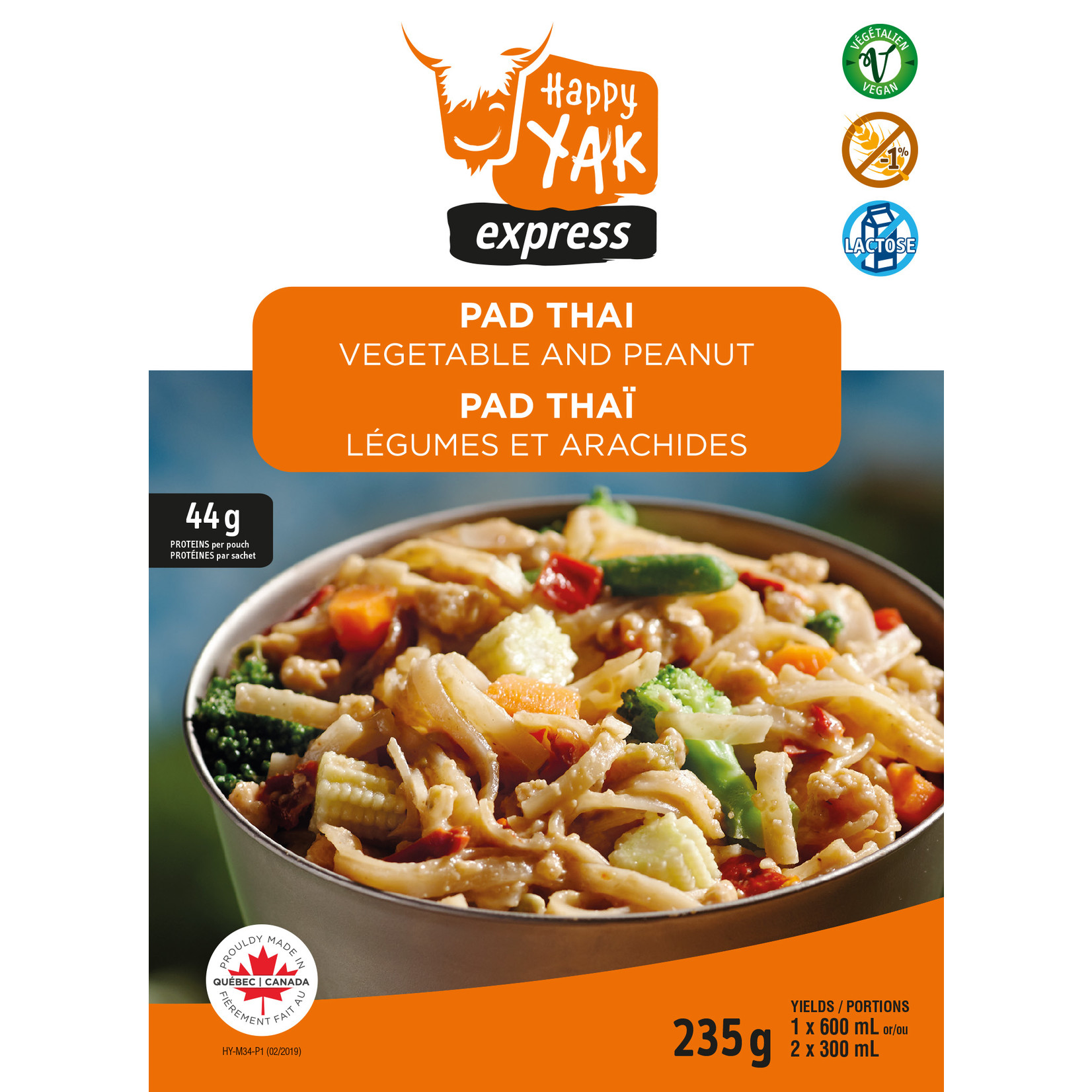 HAPPY YAK PAD THAÏ LÉGUMES ET ARACHIDES HAPPY YAK
