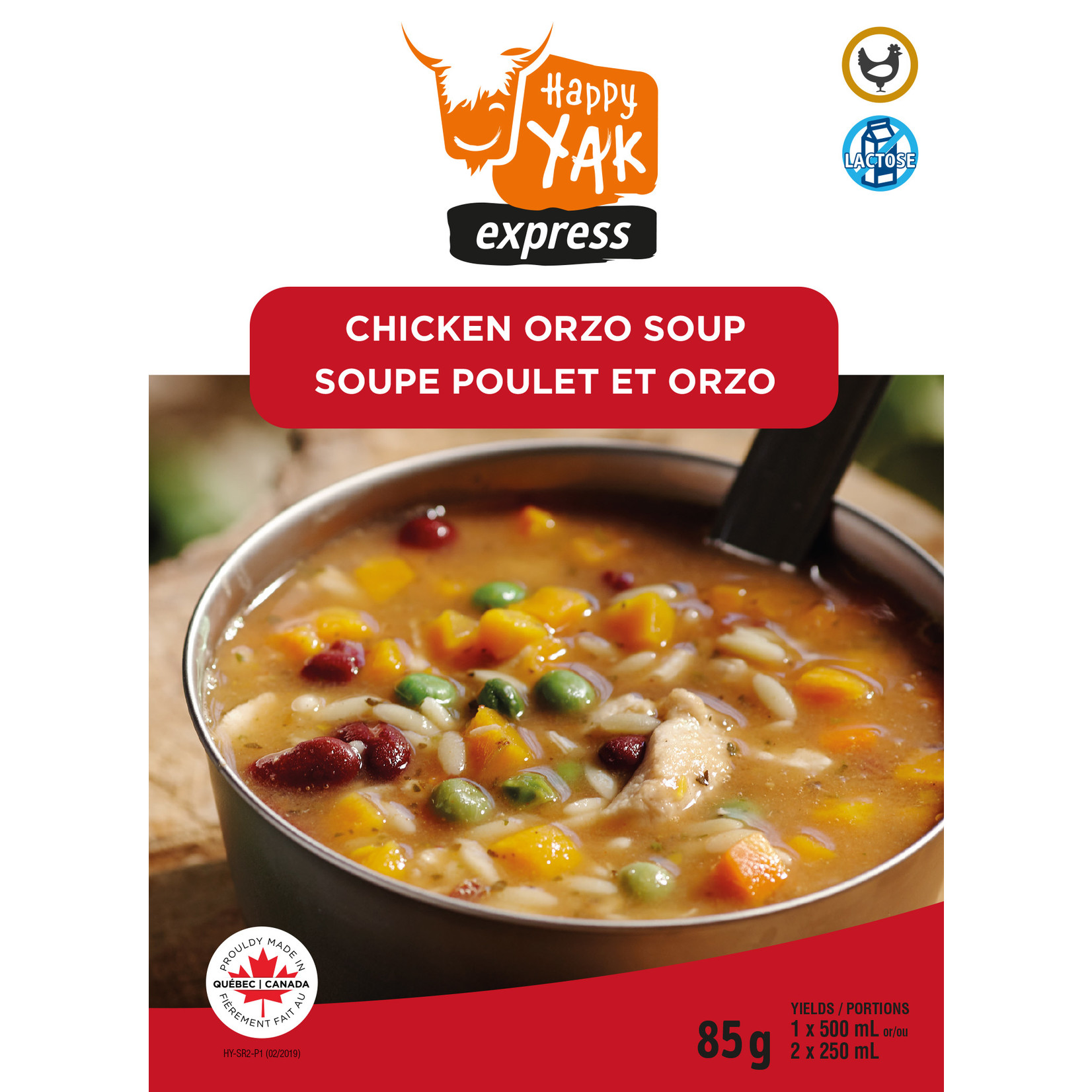 HAPPY YAK SOUPE POULET ET ORZO HAPPY YAK