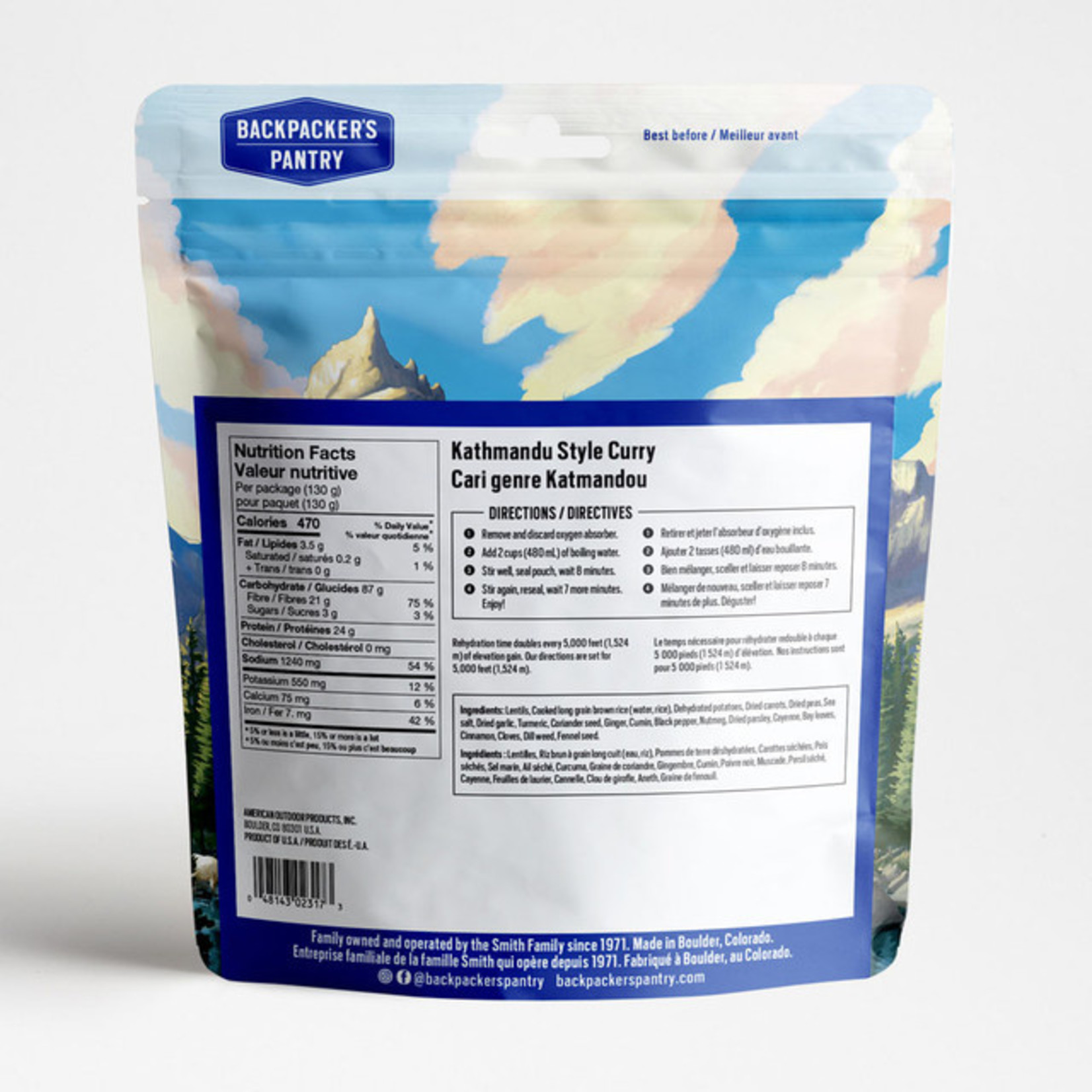 BACKPACKERS PANTRY CARI GENRE KATMANDOU - 1 PORTION - BACKPACKERS PANTRY