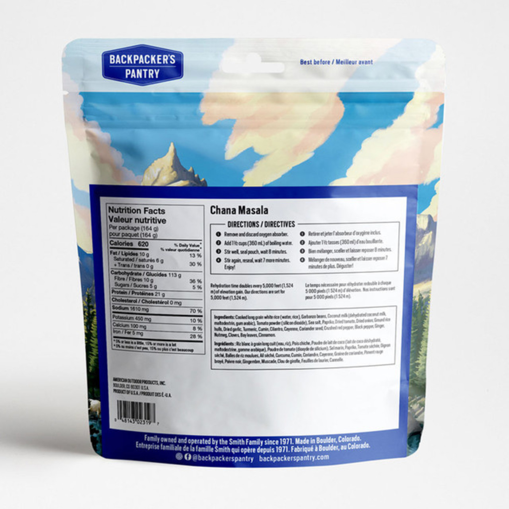 BACKPACKERS PANTRY CHANA MASALA - 1 PORTION - BACKPACKERS PANTRY