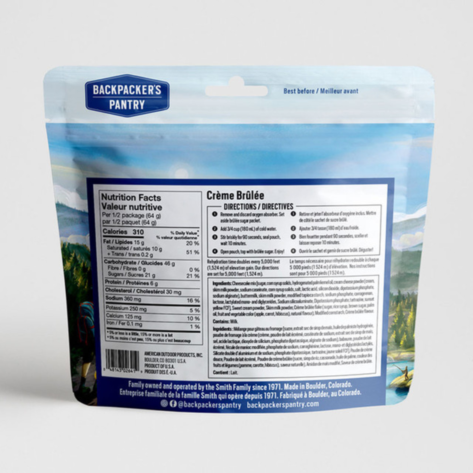 BACKPACKERS PANTRY CRÈME BRÛLÉE - 2 PORTIONS - BACKPACKERS PANTRY
