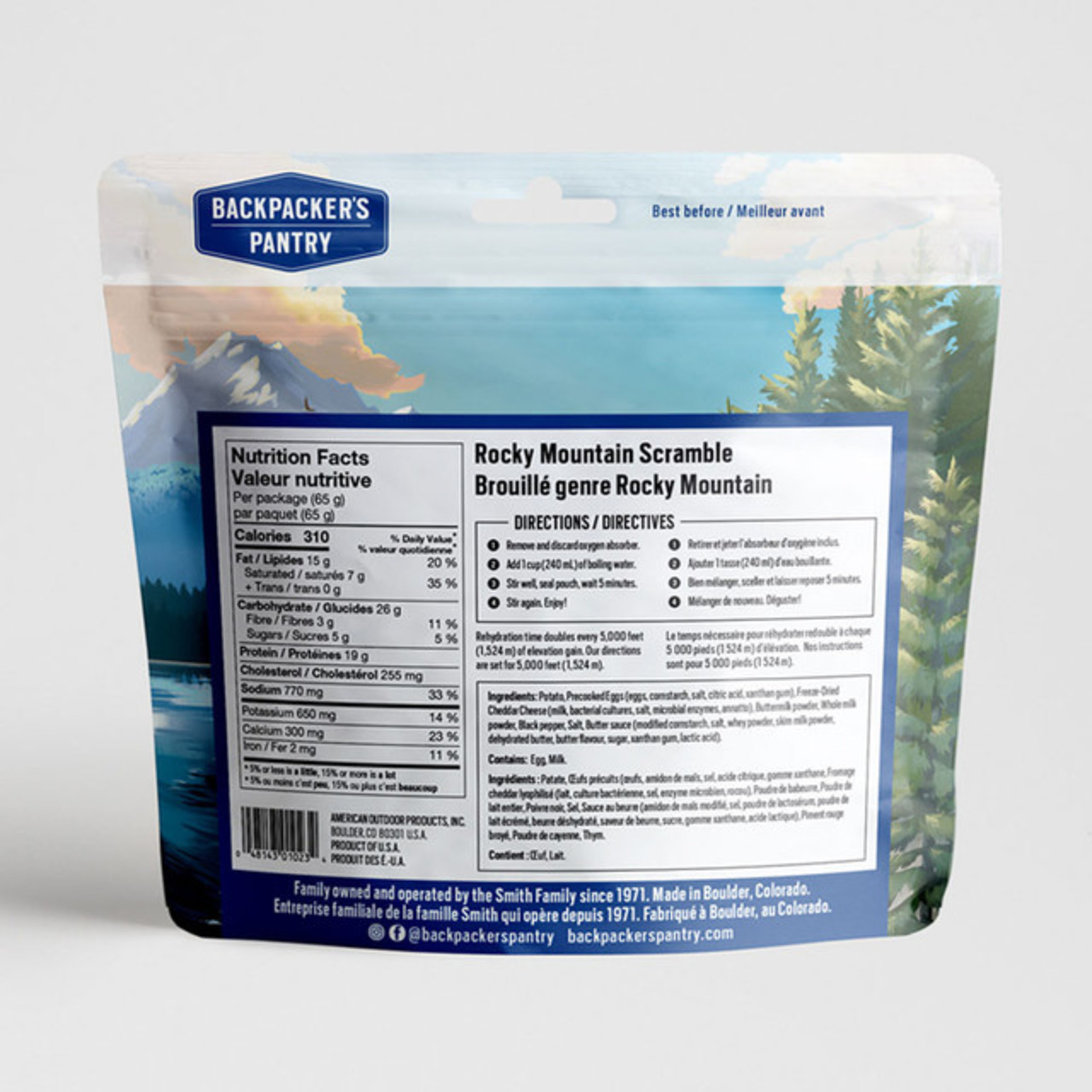 BACKPACKERS PANTRY OEUFS BROUILLÉS GENRE ROCKY MOUNTAINS - 1 PORTION - BACKPACKERS PANTRY